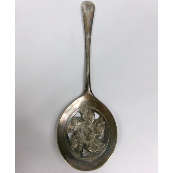 Vintage 1978 Leonard Silver Crystal Cranberry Dish and Serving Spoon Set - Picture 3 of 5